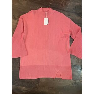 NWT! L*Space Tunic‎ Sweater Knit Mock Neck Coral Pink Large